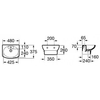Мини-раковина Roca Dama Senso Compacto 327514000 с полупьедесталом