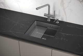 Мойка кухонная Granula Kitchen Space 4501U, АЛЮМИНИУМ Мойка кухонная Granula Kitchen Space 4501U, АЛЮМИНИУМ