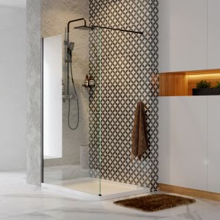 Душевая перегородка WasserKRAFT Abens 20W46 110 см профиль чёрный матовый стекло прозрачное