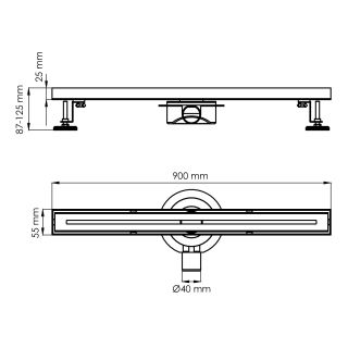 Душевой лоток WasserKRAFT Naab 86D90PG 90 см золото