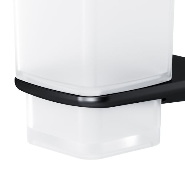 Стеклянный стакан с настенным держателем Am.Pm Inspire 2.0 чёрный матовый A50A34322 Стеклянный стакан с настенным держателем Am.Pm Inspire 2.0 чёрный матовый A50A34322
