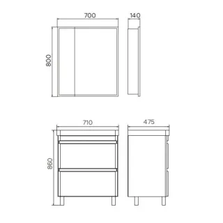 Тумба под раковину Comforty Валдай-70Н 00-00020836 белый матовый