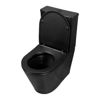 Унитаз-компакт Azario Black Queen AZ-8380 безободковый чёрный матовый