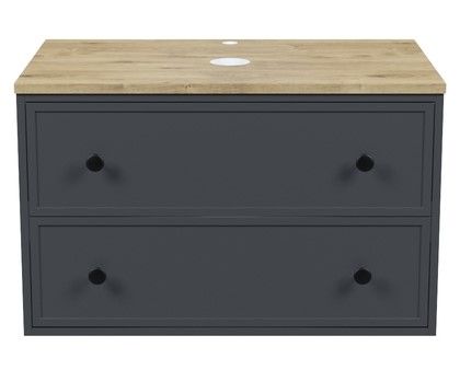 Тумба подвесная IDDIS Torr TOR80DVi95K со столешницей 80см дуб верона/тёмно-серый