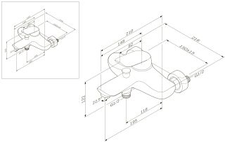 Смеситель Am.pm Bliss L F5310064 для ванны
