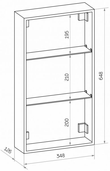 Зеркало-шкаф с подсветкой Art&Max Techno правый 35см белый AM-Tec-350-650-1D-R-DS-F