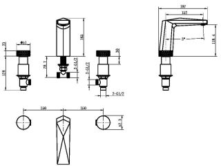 Смеситель для раковины Boheme Venturo 150-GM-DIAMOND антрацит Смеситель для раковины Boheme Venturo 150-GM-DIAMOND антрацит