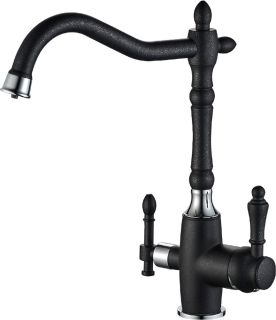 Смеситель для кухни ZORG Steel Hammer SH 812 BLACK CR Смеситель для кухни ZORG Steel Hammer SH 812 BLACK CR