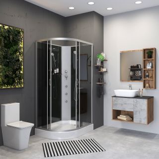 Душевая кабина Niagara NG-3512-14RBKG с гидромассажем 120x80см серебро/тонированное