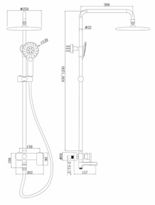 Душевая система Bravat Riffle F6336370CP-A-RUS