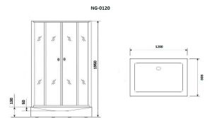 Душевой уголок Niagara Nova 120x80см чёрный NG-0120