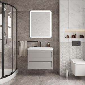 Подвесная тумба под раковину Art&Max Platino 75см светло-серый матовый AM-Platino-750-2C-SO-GCM