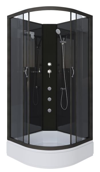 Душевая кабина Niagara NG-6501-14BKG с гидромассажем 90x90см чёрный/тонированное