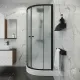 Душевой уголок Niagara Eco NG-003-14MT 80x80 см профиль чёрный стекло матовое