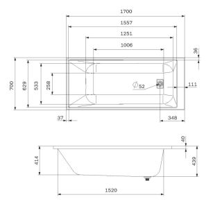 Ванна акриловая Am.Pm Libre W60A-170-070W-A 170x70 см