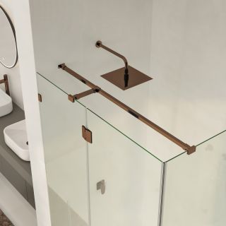 Душевой уголок WasserKRAFT Paar 88H10 120x100 см профиль розовое золото стекло прозрачное