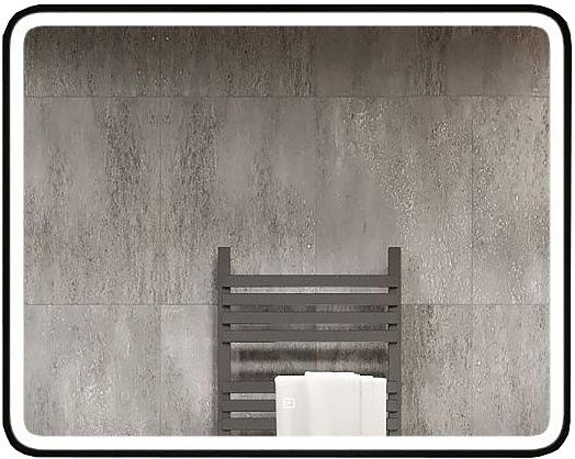 Зеркало с подсветкой Art&Max Genova 100x80см чёрный AM-Gen-1000-800-DS-F