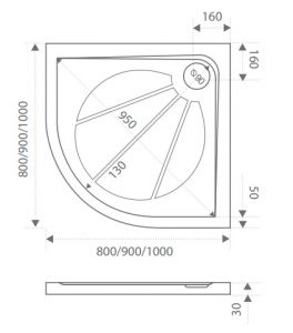 Душевой поддон из искусственного камня Good Door Эклипс 100x100