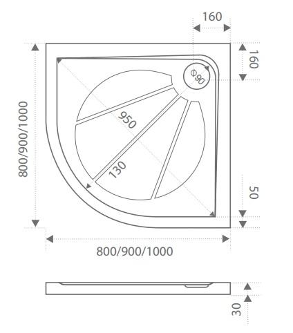 Душевой поддон из искусственного камня Good Door Эклипс 100x100