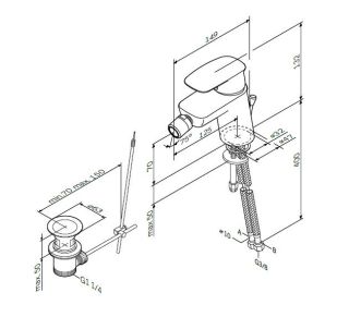 Смеситель Am.pm Spirit V2.1 F71A83100 для биде с д/к