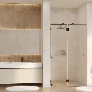 Душевая дверь WasserKRAFT Paar 88H05L-TXG 120 см профиль розовое золото стекло текстурное