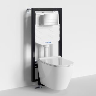 Система инсталляции с унитазом WasserKRAFT Vils 56TLT.010.ME.CH04.H002 кнопка смыва хром