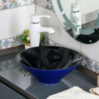Накладная раковина Melana 7020-B1+B18-806 40см синий/чёрный Накладная раковина Melana 7020-B1+B18-806 40см синий/чёрный
