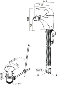 Смеситель Am.pm Sense F7583100 для биде с д/к