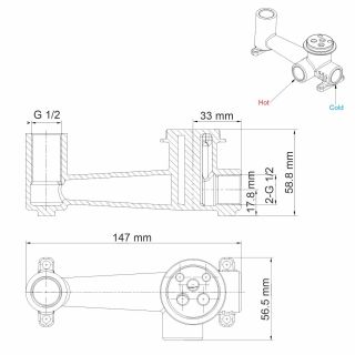 Гигиенический душ со смесителем WasserKRAFT Gollach 3303H чёрный матовый