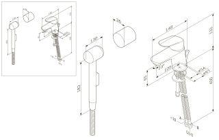 Смеситель Am.Pm Like F8003000 для раковины с гигиеническим душем