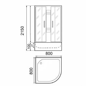 Душевая кабина Parly F811 80x80 см хром