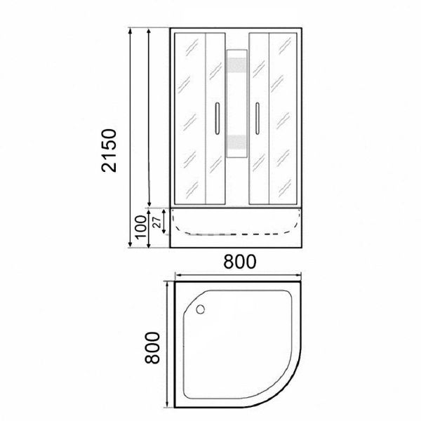 Душевая кабина Parly F811 80x80 см хром