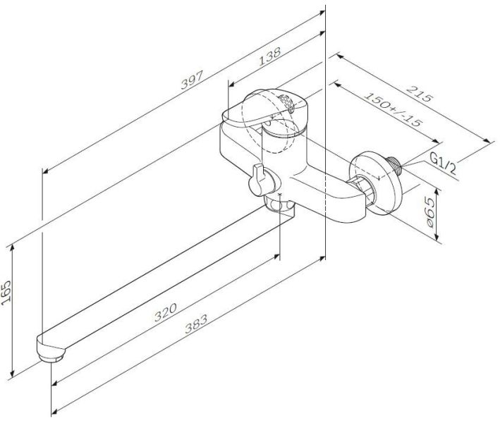 Смеситель Am.pm Joy F8590000 для ванны