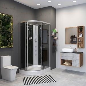 Душевая кабина Niagara NG-3512-14RBKTG с гидромассажем 120x80см серебро/тонированное
