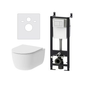 Инсталляция с подвесным унитазом Damixa Sirius DX86.IS10101.1700 с сиденьем микролифт и клавишей