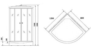 Душевая кабина Niagara NG-3324-14R 120x80см серебро/матовое
