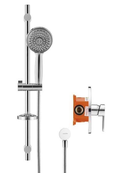 Душевой комплект Swedbe Platta 5528G1 хром/серый