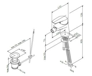 Смеситель Am.pm Gem F9083100 для биде с д/к
