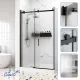 Душевой уголок Ceruttispa ЧЕЗАС (CEZA'S) 120BF L CEZA’S120BF L 120x90 см профиль чёрный стекло матовое