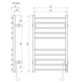 Полотенцесушитель электрический Domoterm Классик DMT 109-10 50x86 TBOX EK R хром Полотенцесушитель электрический Domoterm Классик DMT 109-10 50x86 TBOX EK R хром