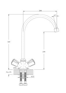 Смеситель для кухонной мойки RUSH Pioneer (PI7950-23) Смеситель для кухонной мойки RUSH Pioneer (PI7950-23)