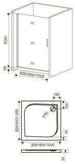 Душевое ограждение Good Door Fantasy DR-100-С-CH 100*185 профиль хром, стекло прозрачное