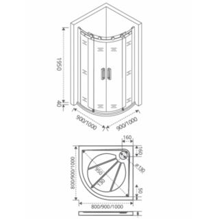 Душевой уголок Good Door Galaxy R-TD-90 стекло прозрачное Душевой уголок Good Door Galaxy R-TD-90 стекло прозрачное