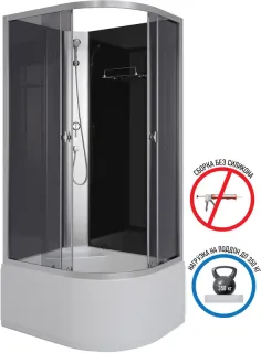 Душевая кабина Niagara Eco E90/70/40L/TN/BK 90x70 см без крыши профиль хром стекло тонированное