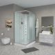 Душевая кабина Niagara NG-43085-14QBKG с гидромассажем 100x80см серебро/матовое