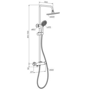 Душевая стойка Dorff New plus D0710522 черный