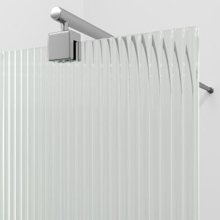 Душевая перегородка WasserKRAFT Rur 30W39-FL 90 см профиль хром стекло рифлёное