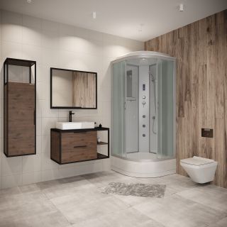 Душевая кабина Niagara NG-3302-14F с гидромассажем 100x100см серебро/матовое