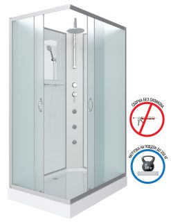 Душевая кабина Niagara NG-43295-14QBKTG с гидромассажем 120x90см серебро/матовое