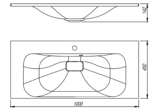 Раковина Style Line Фортуна ЛС-00002423 100 см антрацит